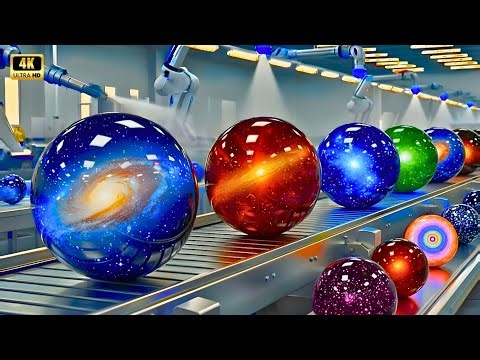 Inside a Modern Glass Factory: Recycling Scrap into Cosmic Marbles(Full Process)