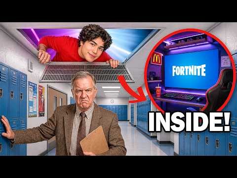 I Built 7 SECRET Rooms to Hide From My Teacher! | Stokes Twins