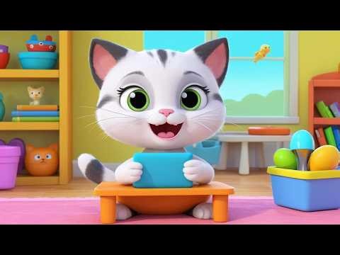 Cat Uses a Computer | Funny Kids Nursery Rhyme Animation