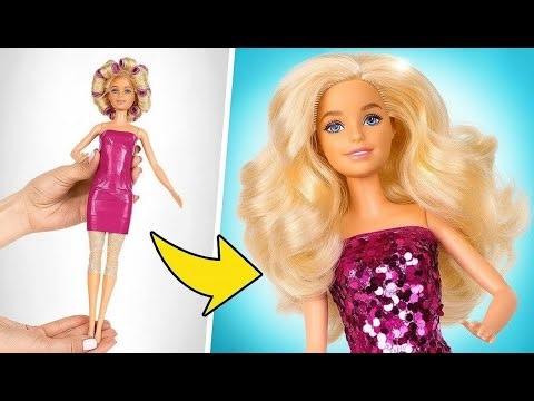👗 Barbie Party Dress Magic! ✨ Curly Hair, Shiny Outfits & Doll Accessories