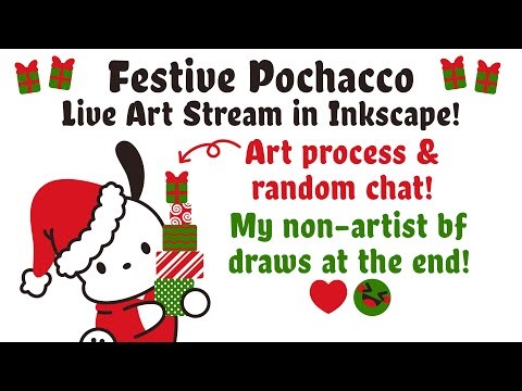 Festive Pochacco - Live Art Stream in Inkscape!