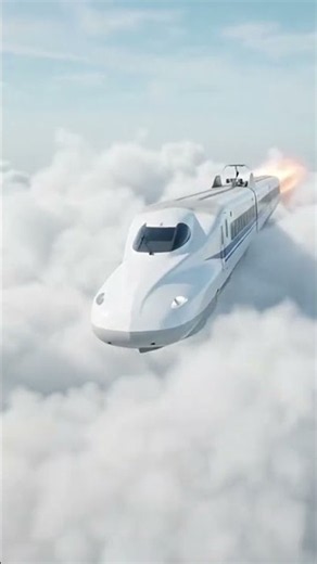 🚄☁️ Future Has No Tracks, Only Dreams! Bullet Train Flying Above the Clouds #bullettrain