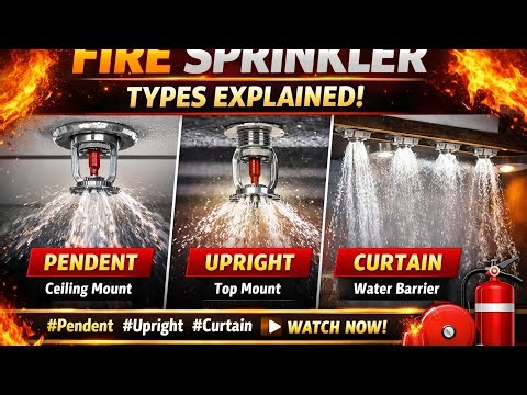 Fire Sprinkler System Explained 🔥 | Pendent vs Upright vs Curtain Sprinkler | पहचान और उपयोग