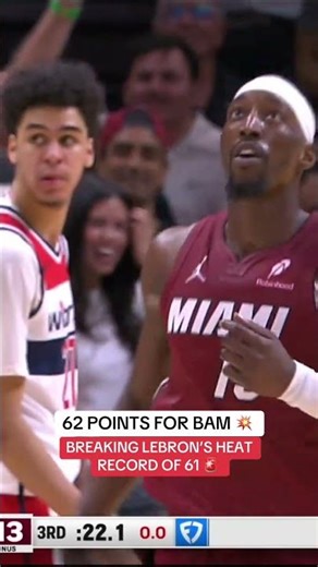 Bam passes LeBron AND ties Kobe Bryant for most points through 3 quarters in play-by-play era 🚨