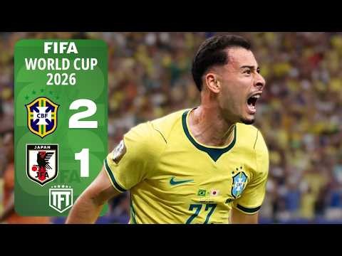 Martinelli WINS IT LATE! Brazil 2-1 Japan 2026 World Cup Highlights