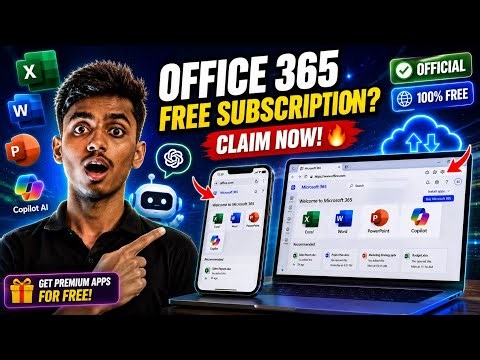 Office 365 Free Subscription? 😱 | Phone + PC | Microsoft 365 Free Claim with AI