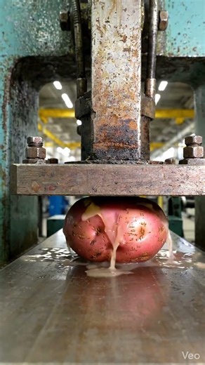 Hydraulic Press vs Potato 😱 What Happens Next?