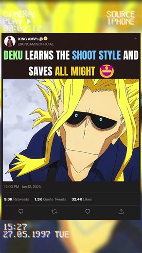 DEKU LEARNS THE SHOOT STYLE AND SAVES ALL MIGHT 🤩 | #myheroacademia #edit #amv #anime