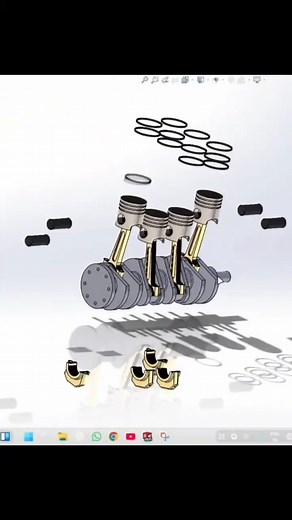 3D Crankshaft & Piston Assembly | Mechanical Engineering. #shortfeed #shorts #viralvideo #viral