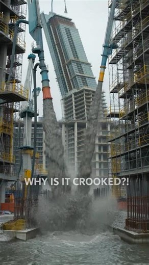 This Building Leans On Purpose 😳 #construction
