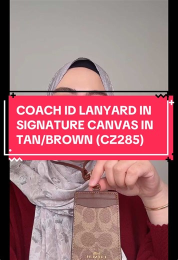 COACH ID LANYARD IN SIGNATURE CANVAS IN TAN/BROWN (CZ285)