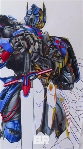 The timelapse of Optimus Prime! Made by EmilyMeganX #transformers #optimusprime #drawing #art #4k