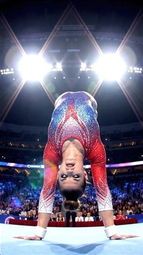 Low Angle Shot Makes USA Gymnast’s Deep Backbend Look Unreal