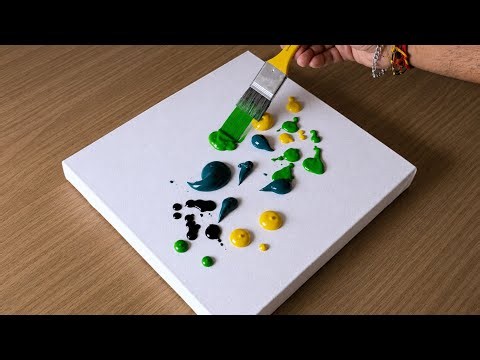 Easy Acrylic Painting For Beginners / Abstract Landscape / Using Different Tools