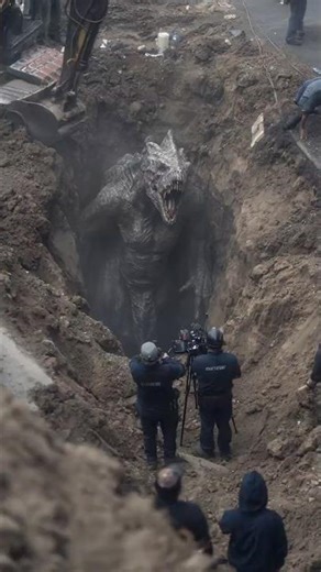 Drone Footage Captures Large Animal Emerging From Sinkhole