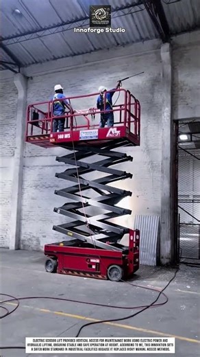 Working at Height Tool Innovation Using Electric Scissor Lift for Safety #innovation