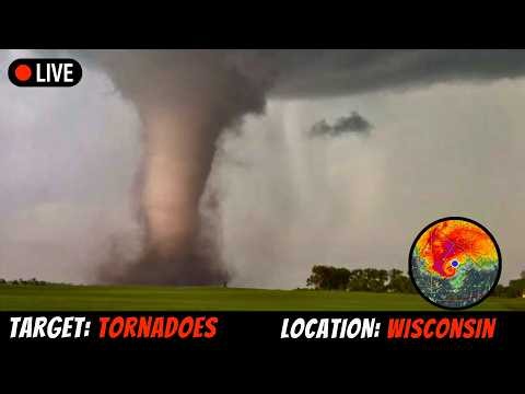 🔴 Intense Tornado Threat Developing Across Wisconsin - LIVE STORM CHASER