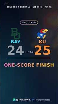 Baylor at Kansas Recap | College Football Week 8 #Shorts
