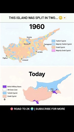 How Cyprus Was Divided 🇨🇾 | 1960 vs Today 🌍😳 #Shorts