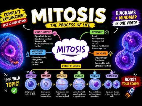 Mitosis mind map ||Complete Cell Division Process Explained || #prophase , #metaphase || #anaphase