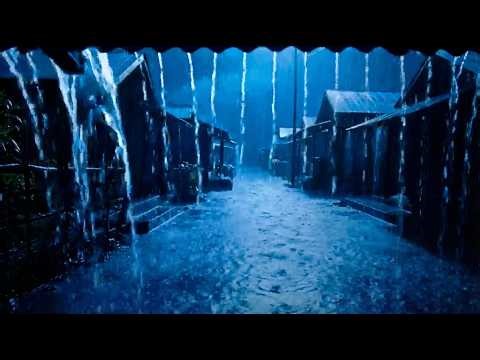 Relaxing Night Rain ASMR on Zinc Roof in Rural House with Soft Cozy Sleep Sounds