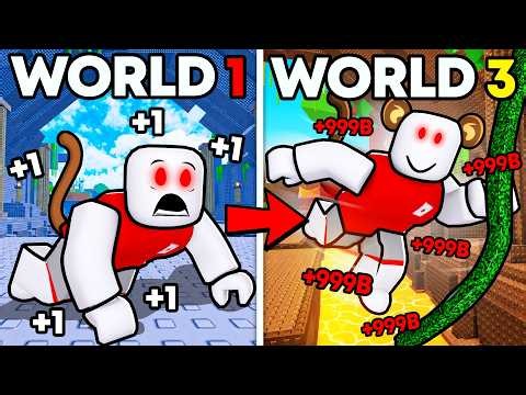 I Completed EVERY WORLD in Roblox +1 Speed Monkey Escape! 