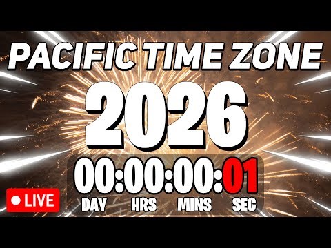 NEW YEAR'S 2026 COUNTDOWN LIVE 🔴 24/7 & Pacific Time Zone, PST New Year Countdown!