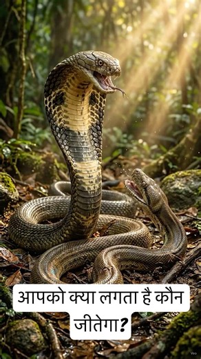 🐍 King Cobra vs Giant Olive Python| Venom vs Muscle #Shorts King Cobra का सामना विशाल Olive Python