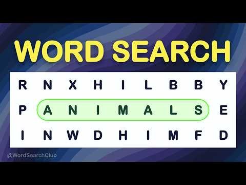 WORD SEARCH PUZZLES #1 - Animals - Think you can find all the Animal words?
