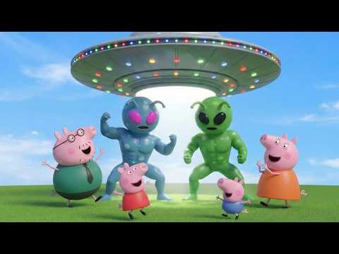 Peppa and George Shocked! Alien Visitors Land Under UFO 😳👽 | Peppa Pig Funny Animation