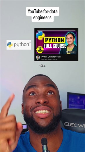 YouTube for data engineers on: SQL Python Databricks Snowflake Apache Airflow Data e