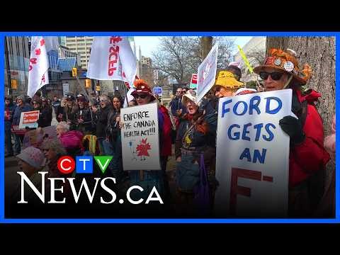 'A nightmare': Doug Ford protest targets hospital job cuts