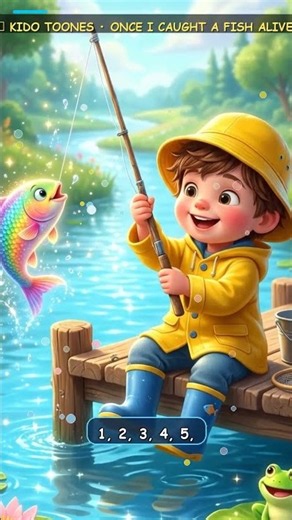 Once I Caught a Fish Alive 🐟🎣 | Fun Counting Song for Kids #Shorts