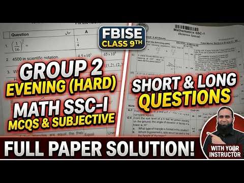 Federal Board Class 9 Mathematics Paper 2026 (Evening Hard) | MCQs, Short & Long Qs | Comparison