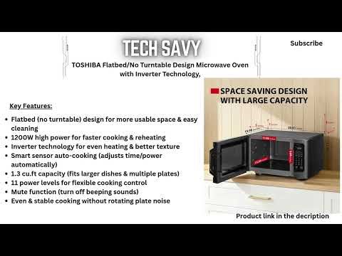 TOSHIBA Flatbed Microwave ML-EM13PAITF(BS) Review | No Turntable, 1200W Inverter, Smart Sensor