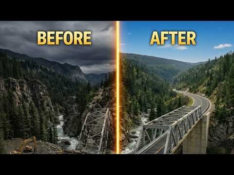 Rebuilding a Collapsed Mountain Bridge | Complete Construction Process