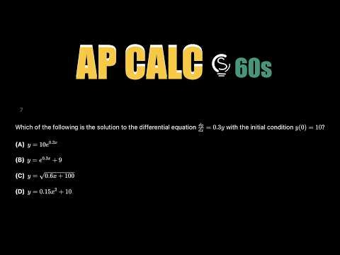 2024 AP Calculus AB MCQ 7 in 60s ⏱️ | Differential Equations