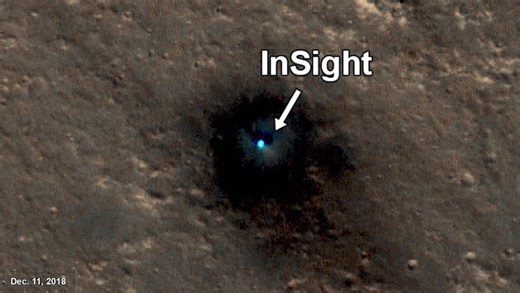 NASA Mars Insight lander and dust devil tracks time-lapse