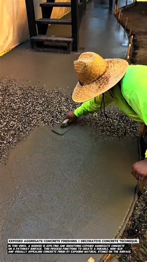 Exposed Aggregate Concrete Finishing | Decorative Concrete Technique.