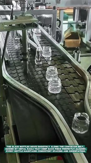 Handling Glass Bottles on an Automated Conveyor Line – Satisfying jobs and machinery in the world