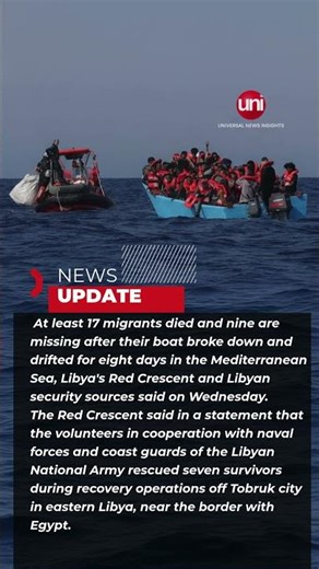 17 migrants perish at sea, nine missing feared dead