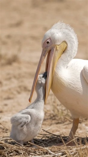 Great White Pelican Catches a Fish! 🐦🐟 | Wild Builders AI #shorts #birdfish #wildlife