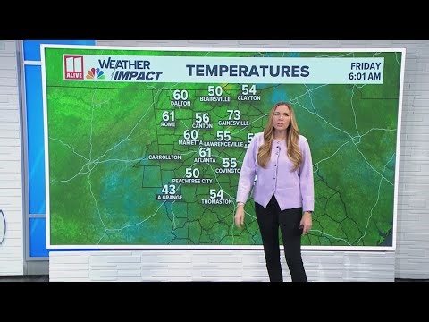 Weather outlook for metro Atlanta, north Georgia on December 26