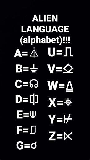 ALIEN LANGUAGE (ALPHABET) !!!!