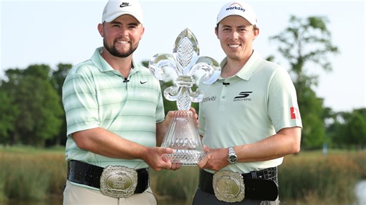 Fitzpatrick brothers celebrate Zurich Classic win with emotional hug on 18