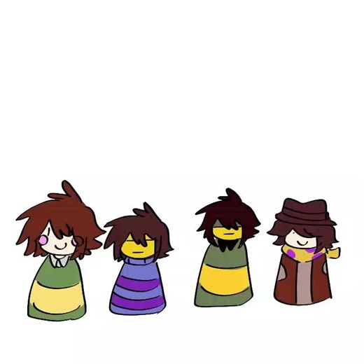 Undertale characters Frisk, Chara, Kirs, Clover – fan clip