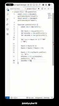 JavaScript Project | Day 02 #dailycyber #javascript #javascripttutorial #javascriptbasics #tutorial