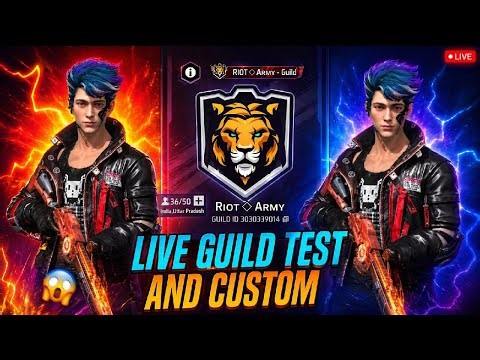 FACE CAM LIVE!! 1 V 4 RIOT ARMY GUILD TEST 😴 RIOT ARMY #riotff #guildtest #live