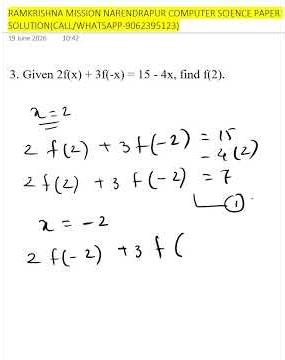 Explore RAMKRISHNA MISSION NARENDRAPUR Computer Science Solutions. Complete Question Solve #Entrance