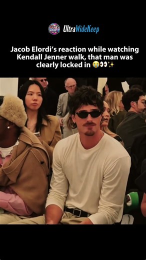 jacob elordi watching kendall jenner command the runway #jacobelordi